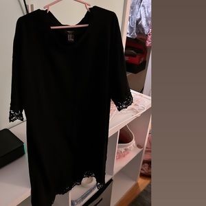 Black dress from Forever 21 wish mesh bottom & sleeves size 13/14 worn once